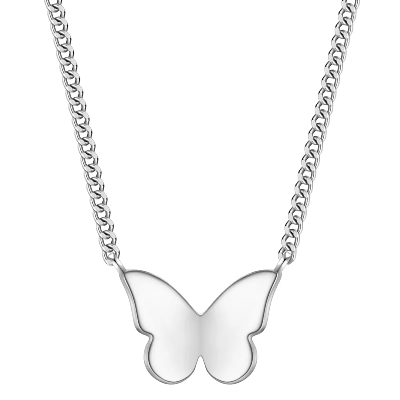 Glanzstücke München Mittellange Halskette Sterling Silber Halskette Schmetterling silber