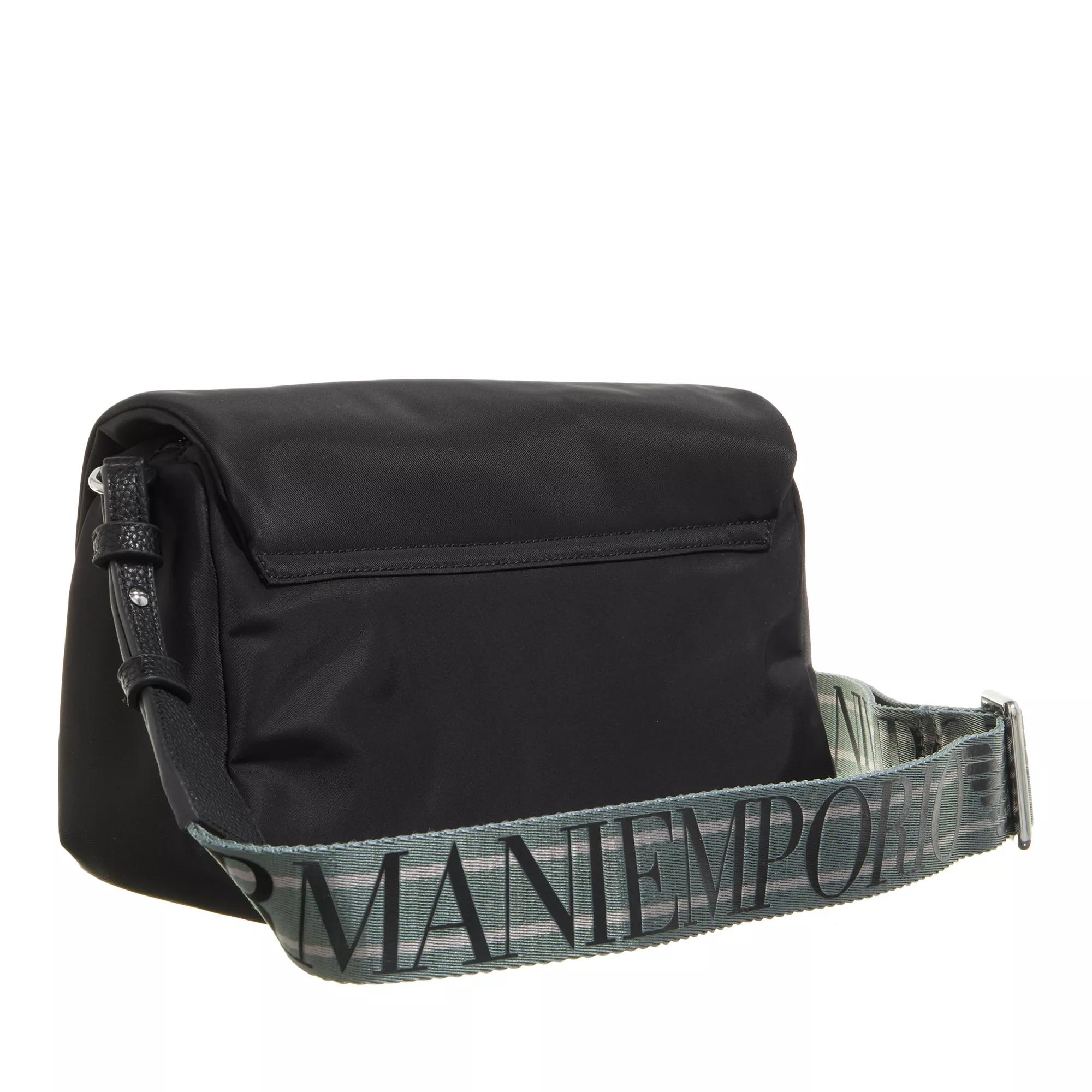 Emporio Armani Zwarte Nylon Schoudertas met Metalen Logo Black Dames