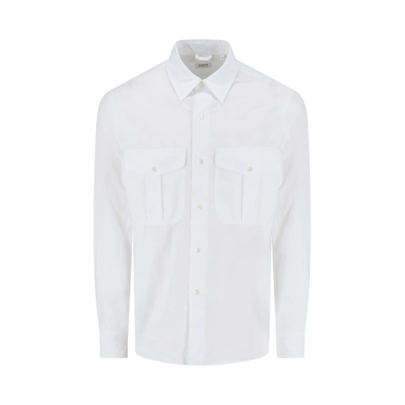 Aspesi Overhemd White Button-Down Shirt With Structured Collar White