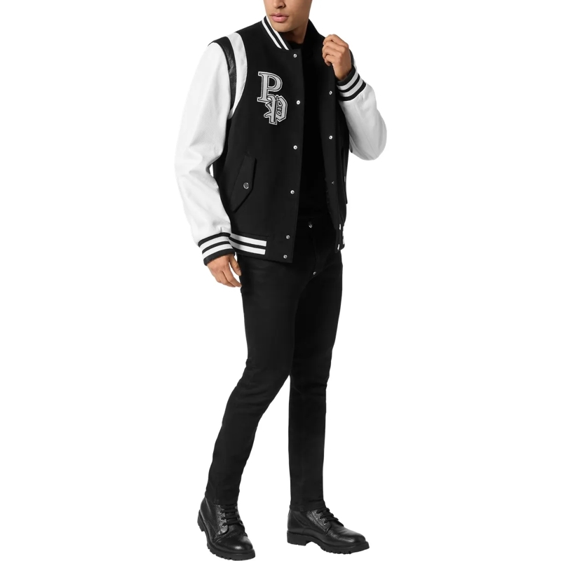 Philipp Plein Daunenjacke Bomber College schwarz(Image 4)