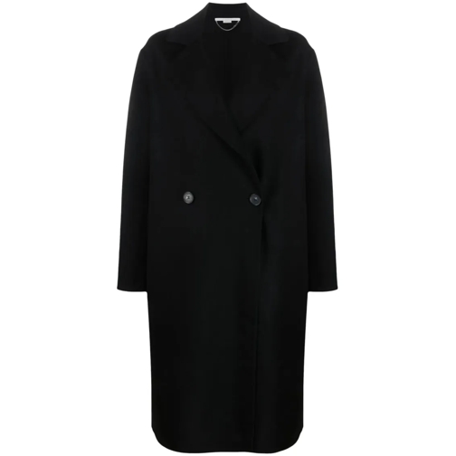 Stella McCartney Black Woolen Coat Black Cappotti di transizione