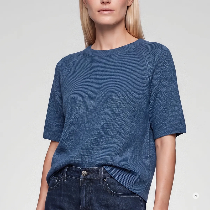 Marc Aurel Pullover Pullover- glatte Kanten- Raglan- kastige Form blau(Image 3)