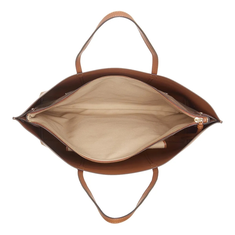 Tory Burch Shopper Structured Brown Leather Tote With Refined Details Brown(Image 7)