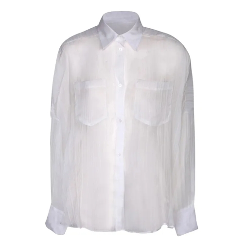 REV White Silk Shirt White 