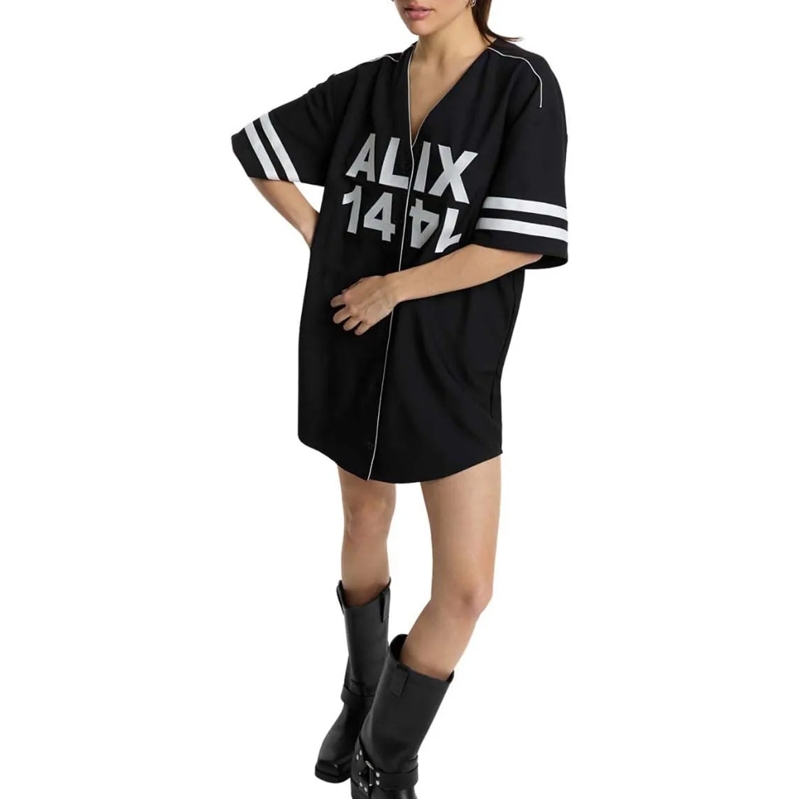 ALIX Midikleid Baseball Shirt Dress schwarz