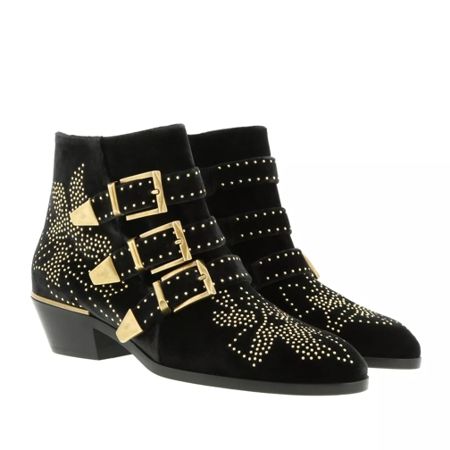 Chloé Susanna Boots Leather Charcoal Black Ankle Boot