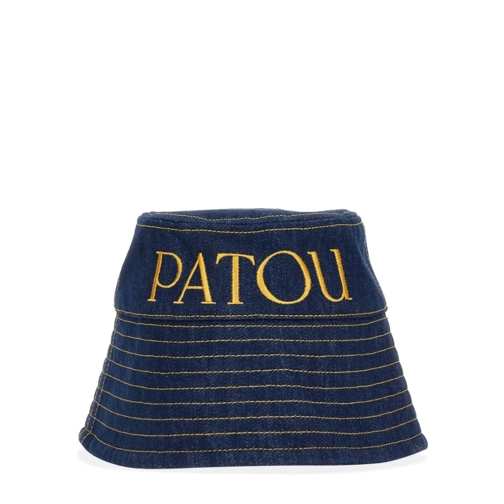 Patou Hut Structured Bucket Hat With Embroidered Logo Blue