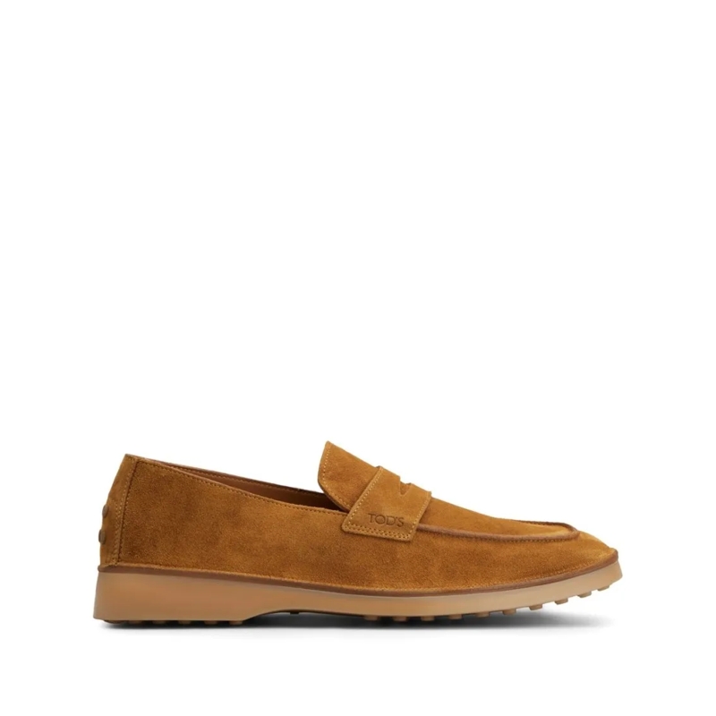 Tod's Loafer Slip-On Loafers With Gommino Sole In Caramel Brown Brown