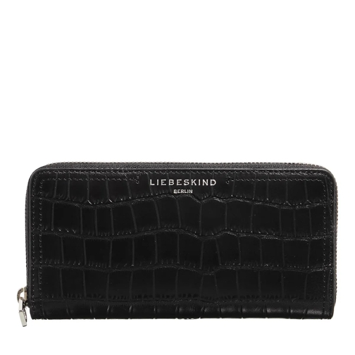 Liebeskind Berlin Chudy New Croco Black Portefeuille à fermeture Éclair