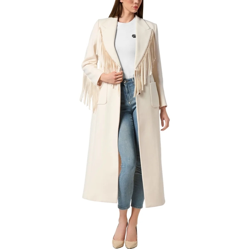 Philipp Plein Wollmantel Coat Long weiss(Image 4)