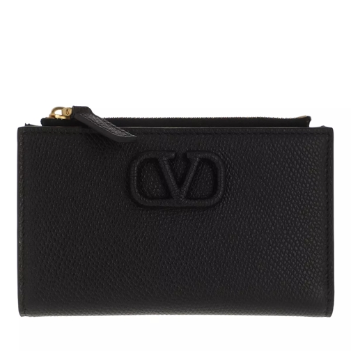 Valentino Garavani V-Sling Card Case Leather Black Bi-Fold Portemonnaie