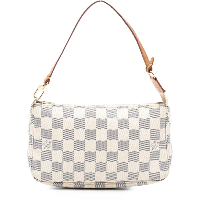 Louis Vuitton Schultertasche Damier Azur Pochette Accessoires weiß