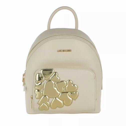 Love Moschino Backpack Metallic Heart Oro/Beige Rucksack