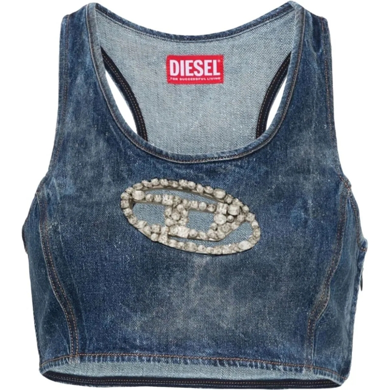 Diesel T-shirt Tops Blue blau
