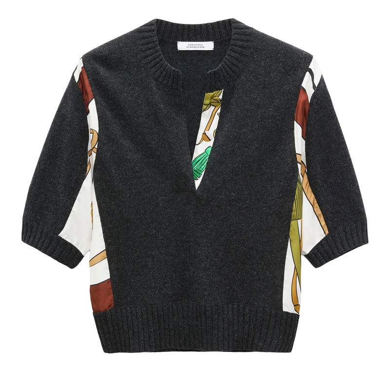Dorothee Schumacher Trui FOULARD STATEMENTS pullover Brown Ribbon scarf
