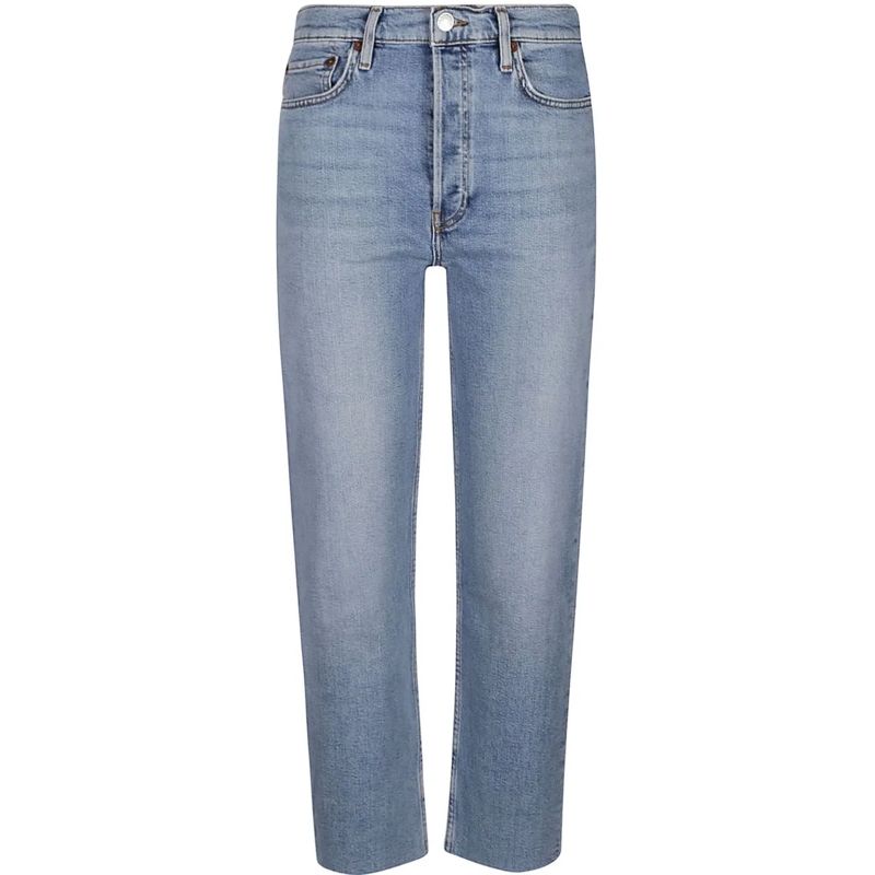 RE/DONE  70s High Rise Stove Pipe Blue blau