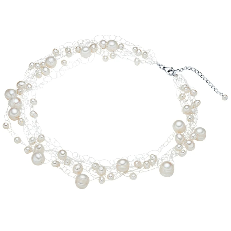 Valero Pearls Mittellange Halskette Sterling Silber Perlen-Kette Süßwasser-Zuchtperle weiss(Image 2)