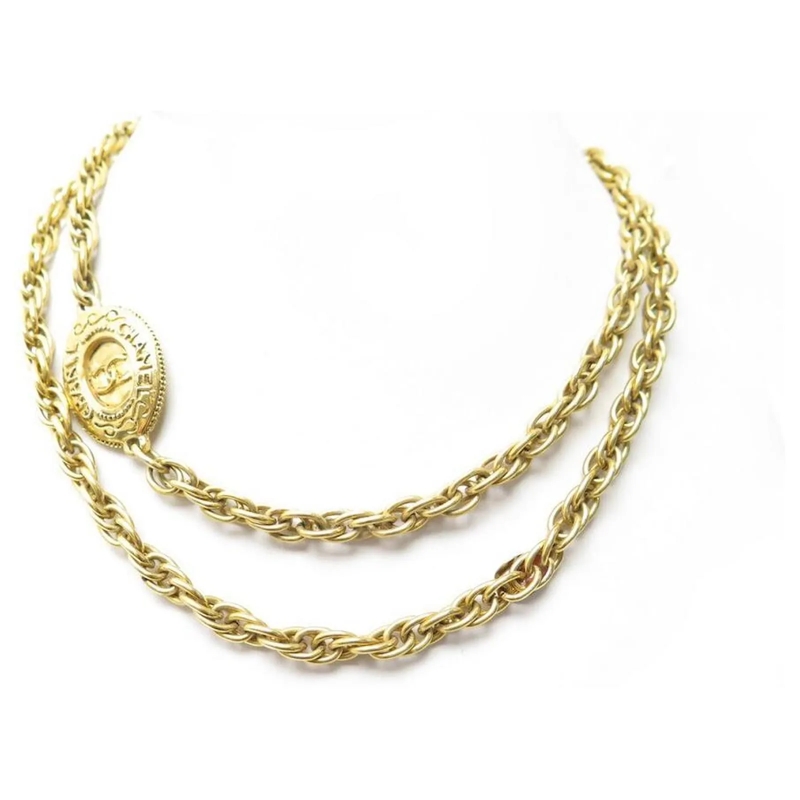 Chanel Mittellange Halskette CHANEL HALSKETTE LANGKETTE MEDAILLE LOGO CC UM 197 gold