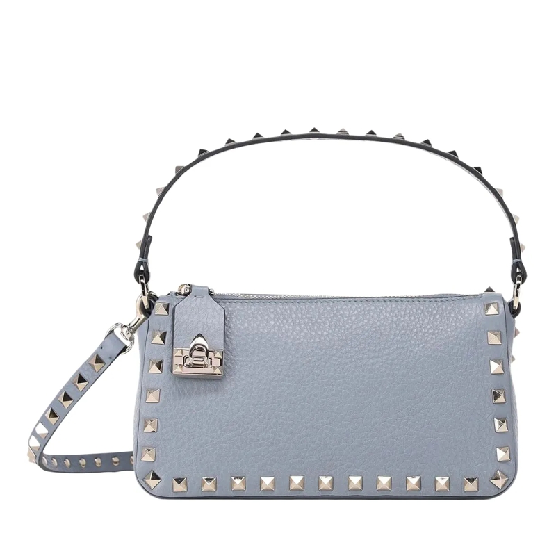 Valentino Garavani Sac à bandoulière Schultertasche aus genarbtem Kalbsleder blau(Image 3)