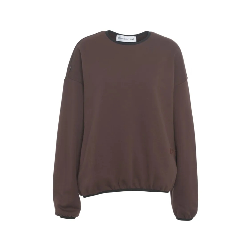 Department Five  Brown Oversized Sweatshirt With Classic Round Neck Grey