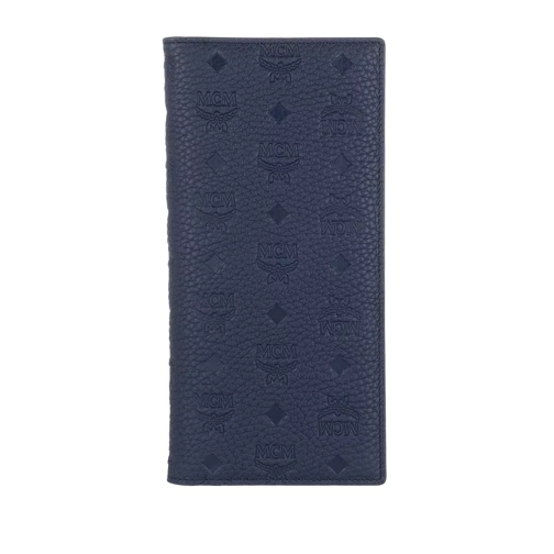 MCM Large Tivitat Two-Fold Wallet Leather Navy Blue Bi-Fold Portemonnee