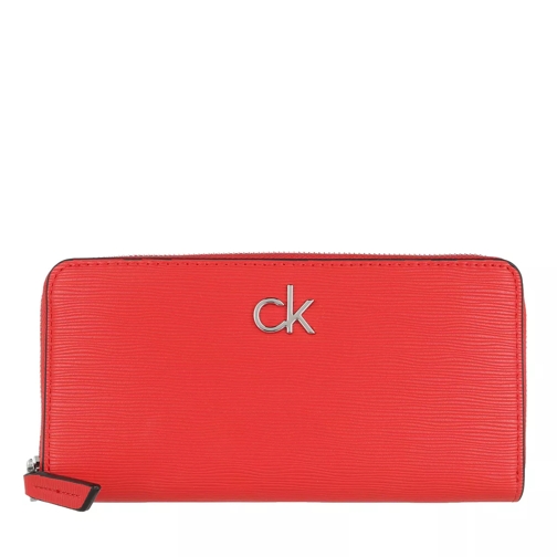 Calvin Klein Zip Around Wallet Large Vibrant Coral Portemonnaie mit Zip-Around-Reißverschluss