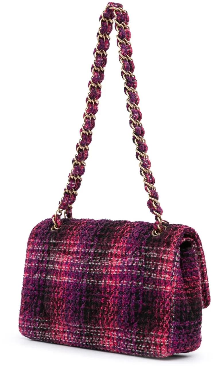 Chanel Shoppers Medium Classic Tweed Double Flap in oranje