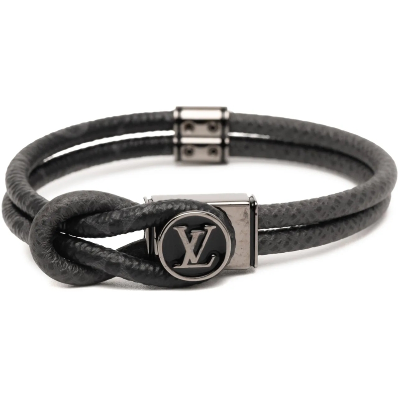 Louis Vuitton Armband Monogram Eclipse Taiga Loop It Bracelet schwarz