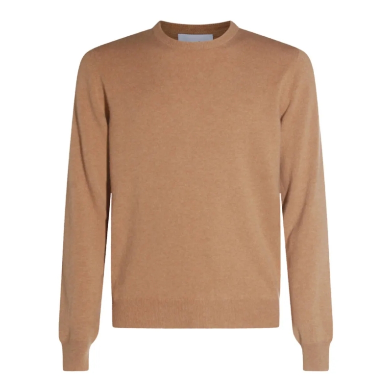 Malo Trui Fine-Knit Brown Sweater With Classic Crew Neckline Neutrals