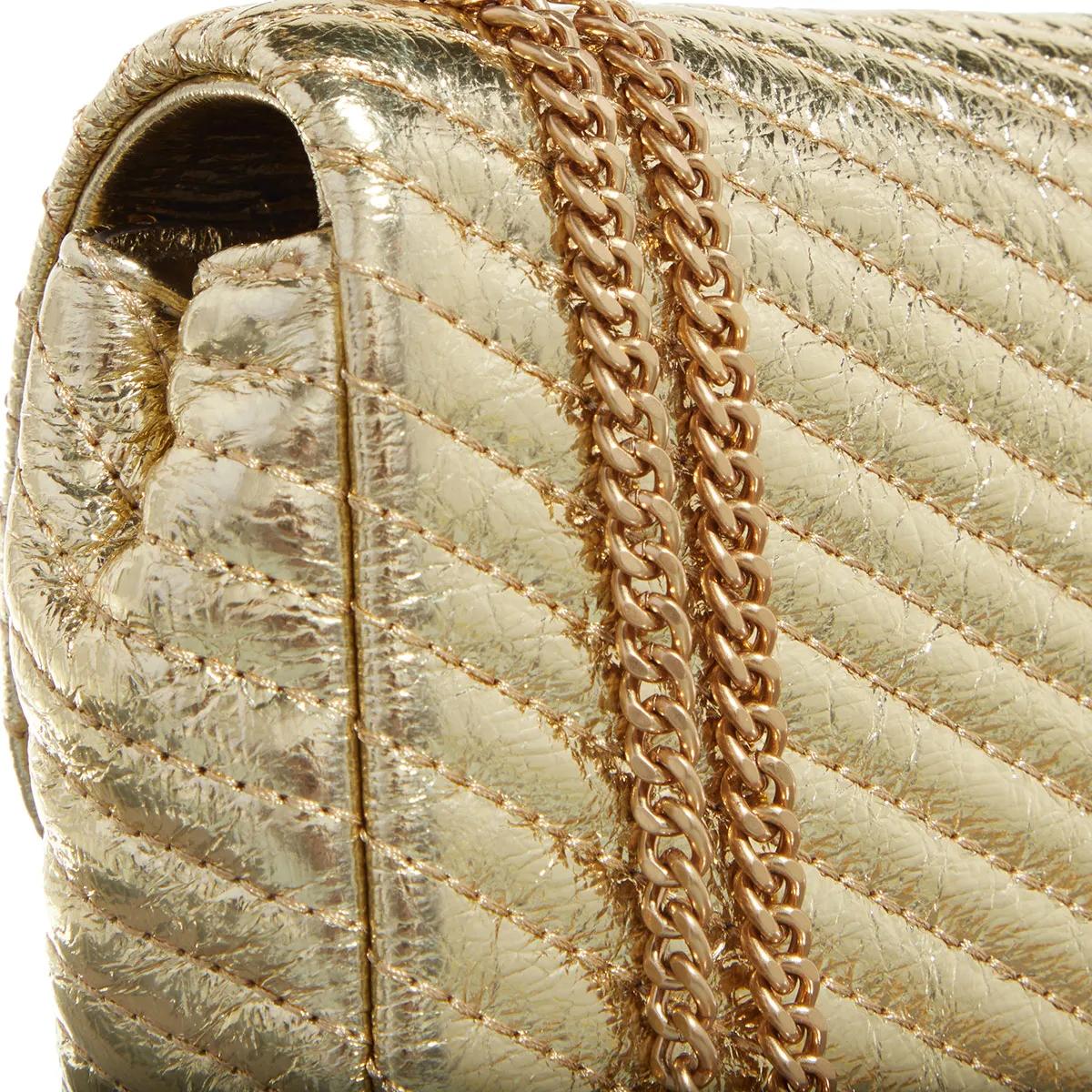 TORY BURCH Crossbody bags Kira Metallic Moto Quilt Mini Flap Bag in goud