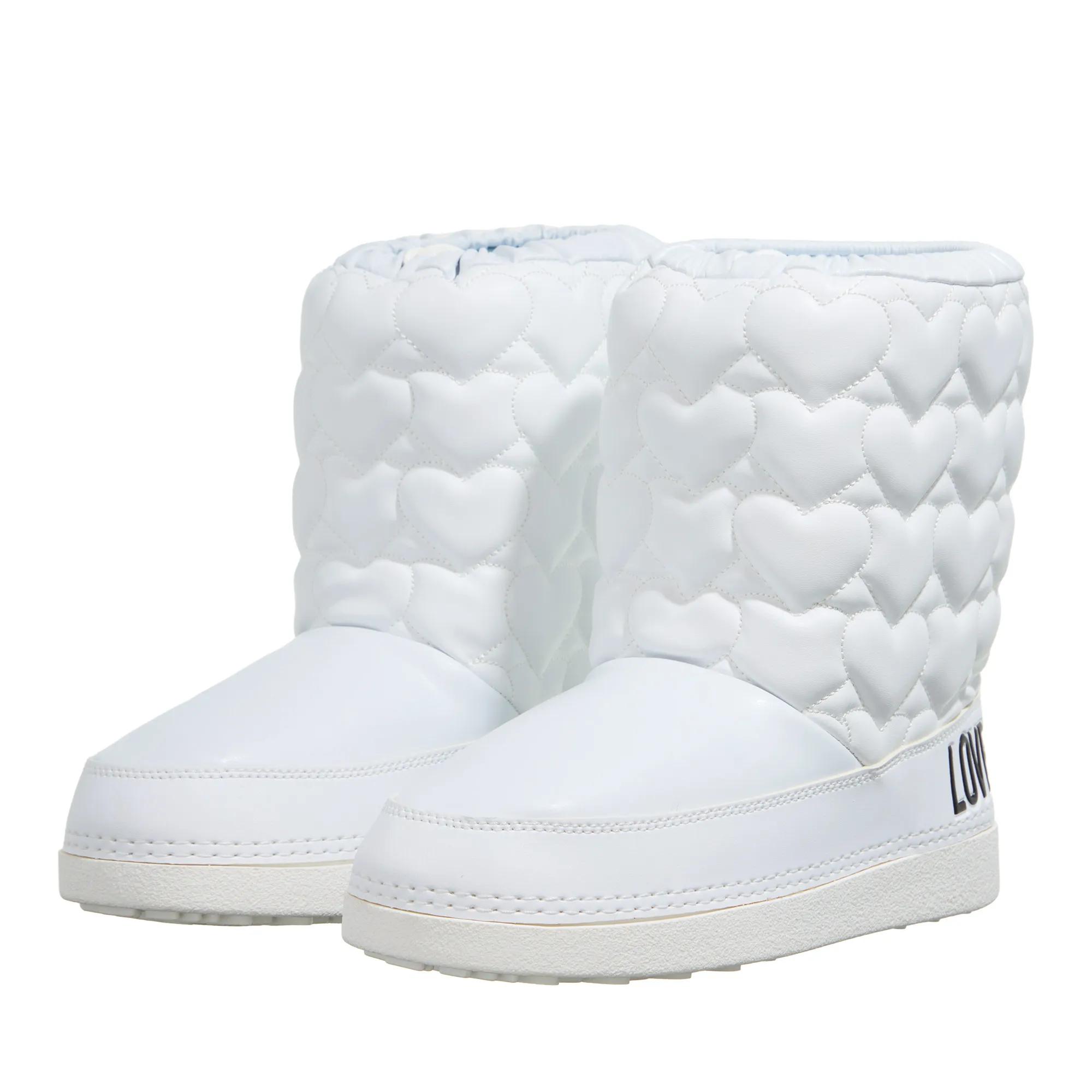 Love Moschino Stiefel & Boots - Stivaletto Donna - Gr. 35_36 - in Weiß - für Damen - aus Gummi & Textil & Kunstleder & glatt