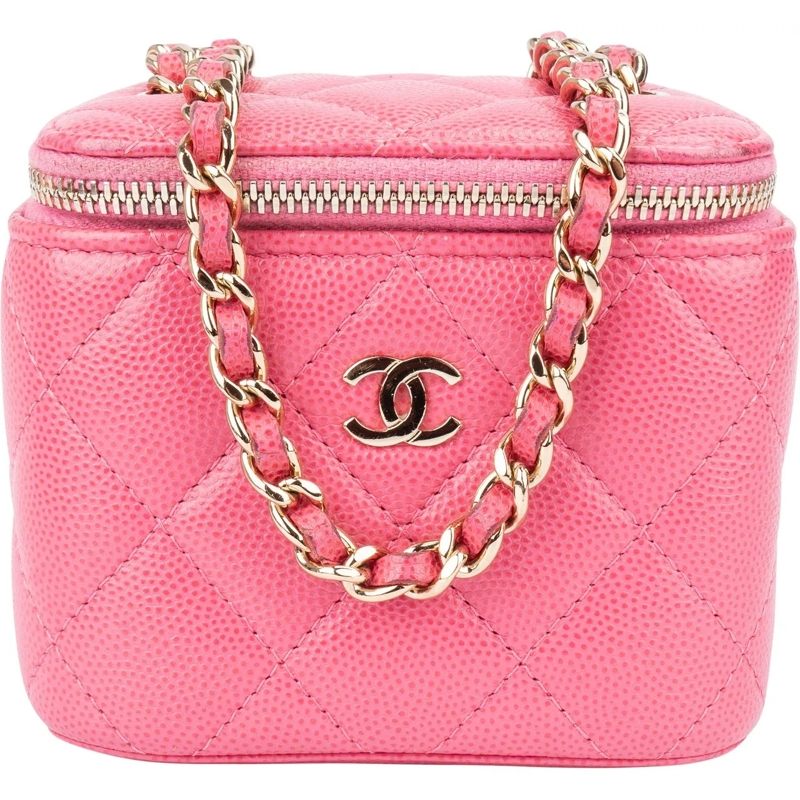 Chanel Sac à bandoulière Chanel Quilted Caviar Leather Mini Vanity Crossbod rose