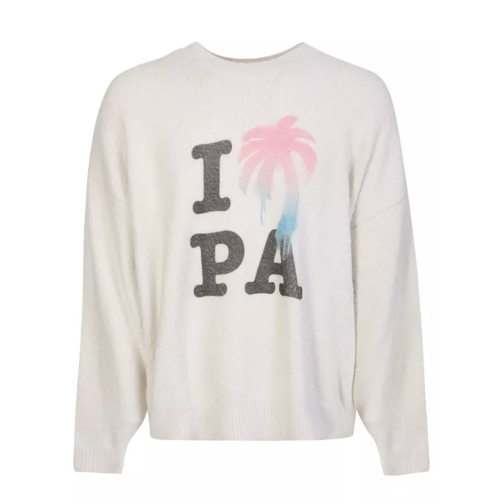 Palm Angels I Love Pa Crewneck Pullover White Pull
