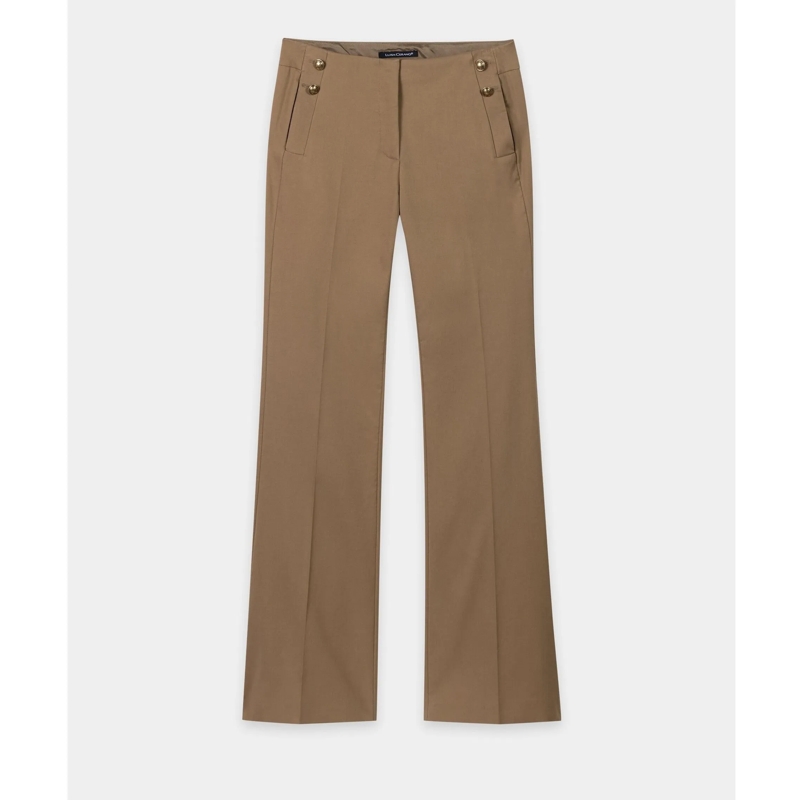 Luisa Cerano Hose Gabardine-Flared-Pants tobacco