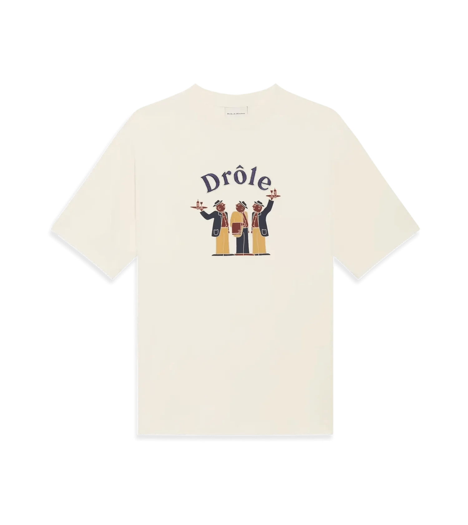 Drôle De Monsieur - T-Shirt mit Crillon-Print - Größe L - creme