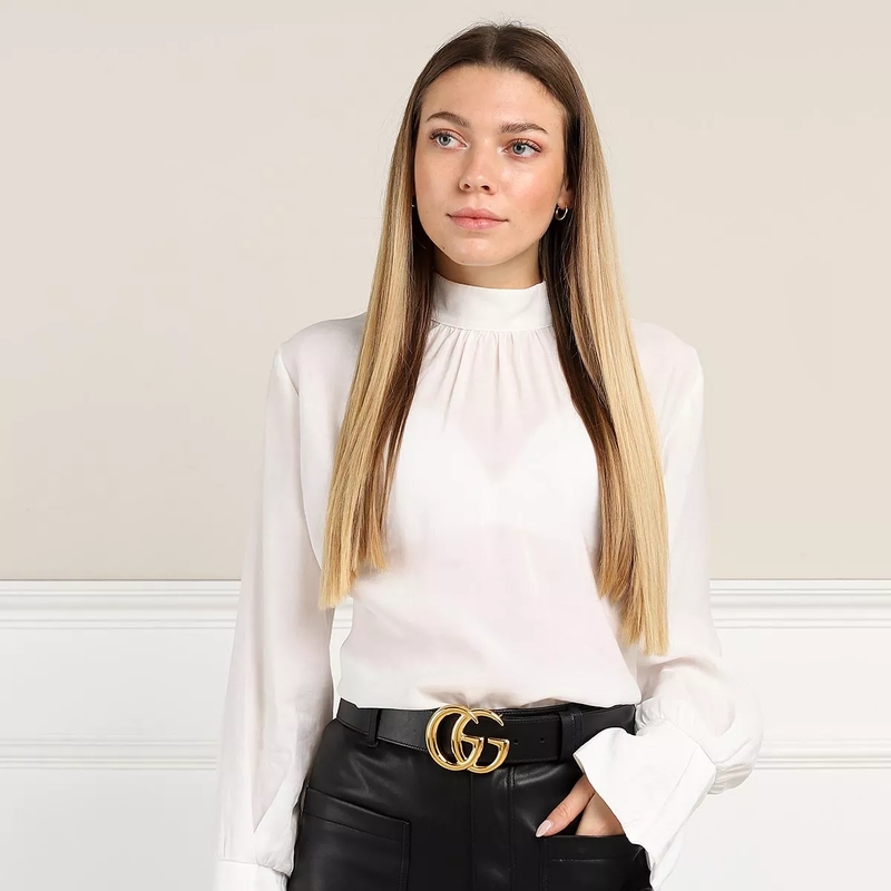 Gucci Ledergürtel GG Marmont Gürtel Schwarz(Image 2)