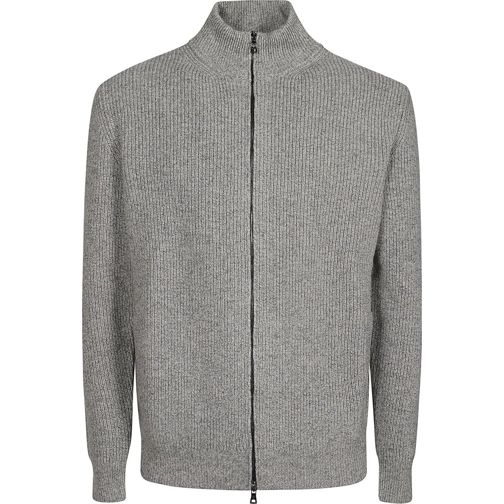 Ballantyne  Turtle Neck Zipped Cardigan Grey grau