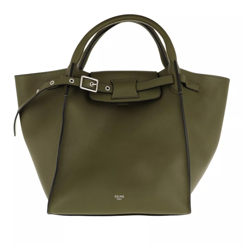 Celine Small Big Bag With Long Strap Leather Army Green Rymlig shoppingväska