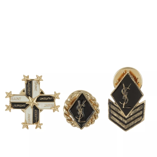 Saint Laurent Army Pin Set Black/Gold Ring
