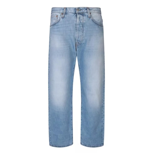 Acne Studios Straight Fit Cotton Jeans Blue Jeans med raka ben