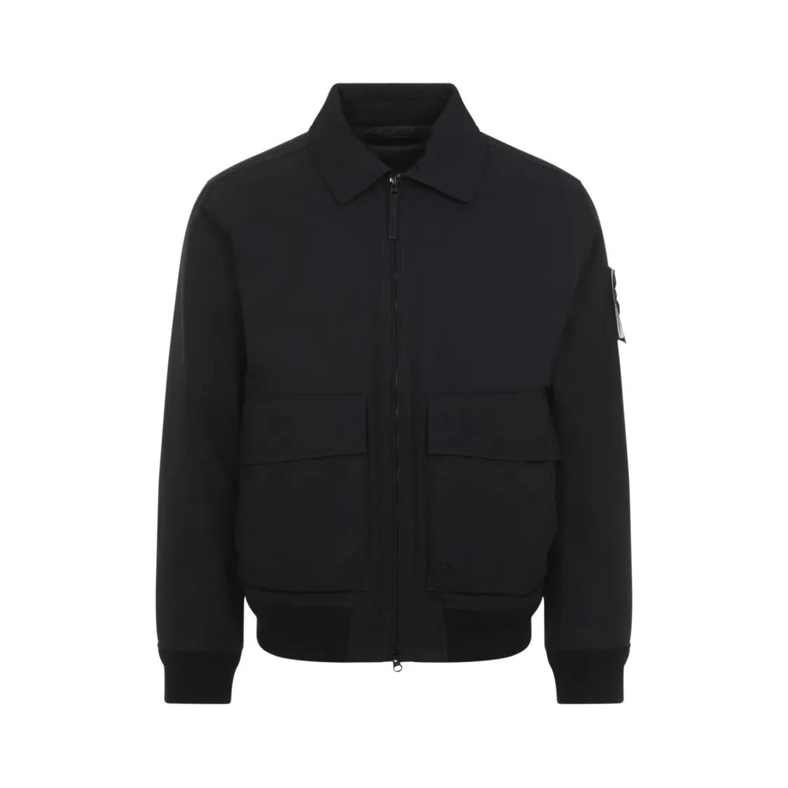 Stone Island - Black Cotton Ghost Jacket - Größe S - schwarz