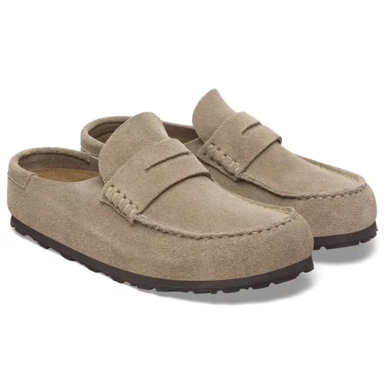 Birkenstock Mocassin Neutral Soft Suede Slip-On Sandals With Penny Stra Neutrals(Image 2)