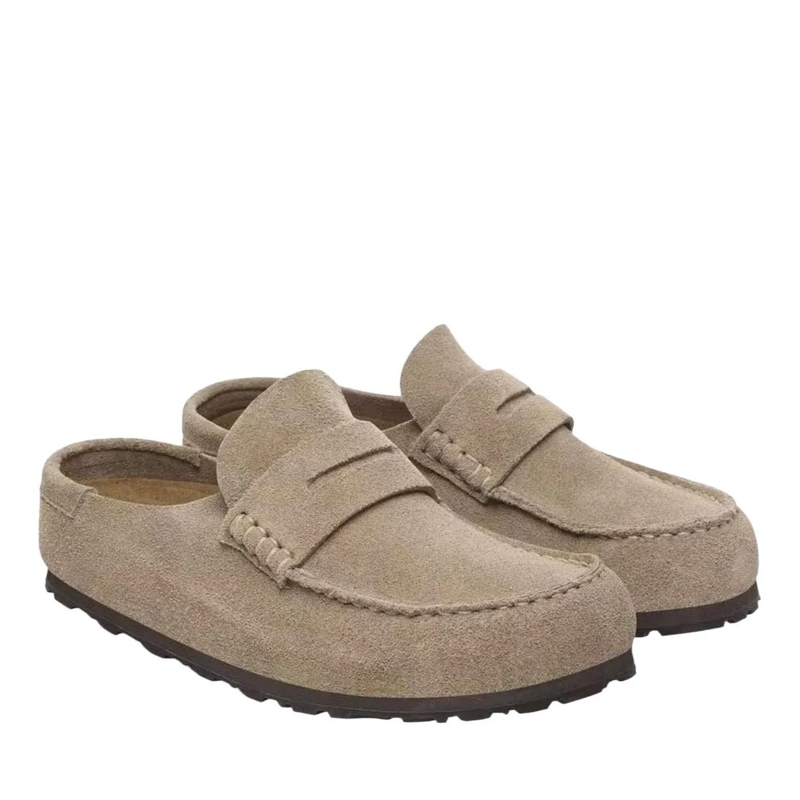Birkenstock Loafer Neutral Soft Suede Slip-On Sandals With Penny Stra Neutrals(Image 2)