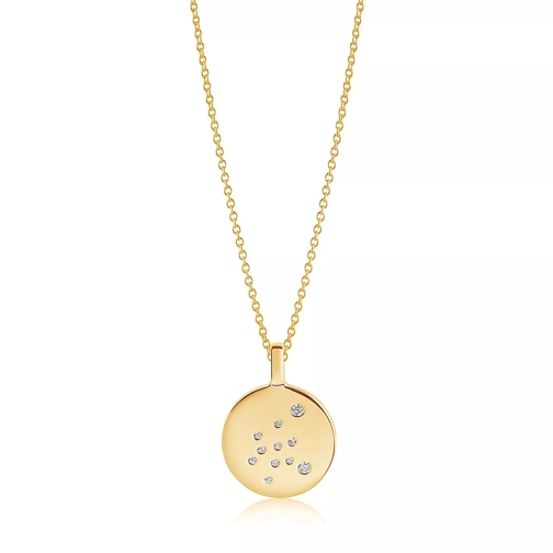 Sif Jakobs Jewellery Zodiaco Aquarius Pendant White Zirconia 18K Gold Plated Medium Halsketting