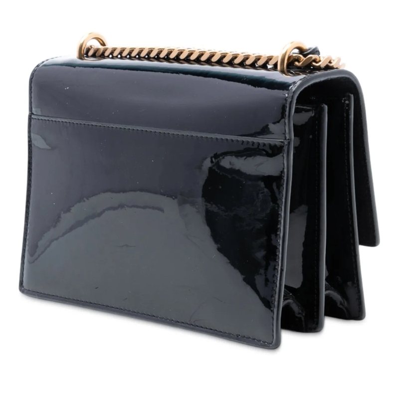 Saint Laurent Schultertasche Small Patent Monogram Sunset Crossbody schwarz