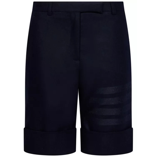 Thom Browne Blue Wool Blend Shorts Blue Short décontracté