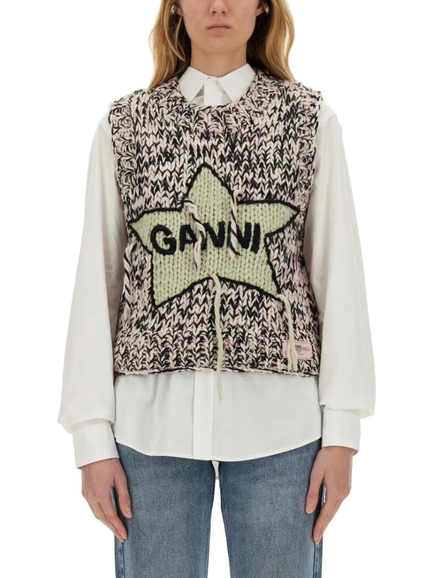 Thumbnail - GANNI - Wool Vest - Größe XS - bunt