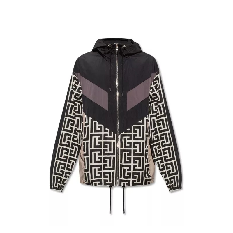 Balmain  Nylon Monogram Jacket Black
