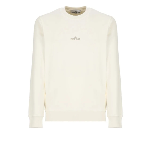 Stone Island Sweatshirts Ivory Cotton Sweatshirt With Logo Neutrals