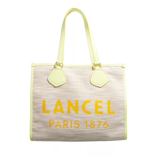 Lancel Summer Tote Natural/Lime Rymlig shoppingväska